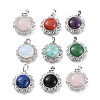 Mixed Gemstone Pendants G-P436-P-1