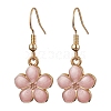 Flower Alloy Enamel Dangle Earrings for Women EJEW-JE06156-4