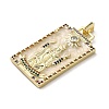 Brass Micro Pave Cubic Zirconia Pendants with Enamel KK-H458-03G-17-2