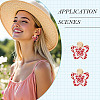 Brass Printing Acrylic Butterfly Dangle Stud Earrings EJEW-TA00674-6