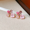 Flower Alloy Glass Stud Earrings FS-WG2DF47-04-1