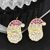 Christmas Rack Plating Brass Cubic Zirconia Stud Earrings EJEW-K245-55B-G-2