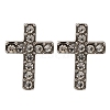 Ion Plating(IP) 304 Stainless Steel Cross Stud Earrings EJEW-C099-10P-2