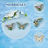 HOBBIESAY 2Pcs 2 Style Rhinestone Butterfly Brooch Pin JEWB-HY0001-16-4