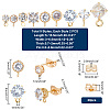   18Pcs 9 Style Brass Micro Pave Clear Cubic Zirconia Stud Earring Findings ZIRC-PH0001-26-2