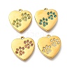 304 Stainless Steel Rhinestone Pendants STAS-R159-55G-1