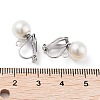 304 Stainless Steel Clip-on Earring Findings with Imitation Pearl Plastic Beaded STAS-H216-03B-P-3