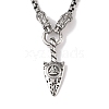 304 Stainless Steel Gragon Head King Box Chain Viking Arrowhead Pendant Necklaces for Men NJEW-K278-10AS-1