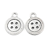 4-Hole Button Tibetan Style Zinc Alloy Charms TIBEP-R334-167AS-RS-1