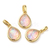 Rack Plating Brass with Synthetic Opal Pendants KK-S370-08G-03-1