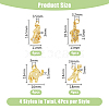 DICOSMETIC 16Pcs 4 Style Brass Micro Pave Cubic Zirconia Animal Pendants KK-DC0003-46-2