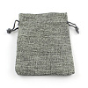 Polyester Imitation Burlap Packing Pouches Drawstring Bags X-ABAG-R005-17x23-04-1