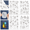 4 Sheets 11.6x8.2 Inch Stick and Stitch Embroidery Patterns DIY-WH0455-094-1