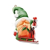 Christmas Santa Claus Resin Pendant Decorations HJEW-K041-01-4