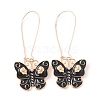 Enamel Butterfly with Skull Hoop Earrings EJEW-WH0017-73KCG-B-1