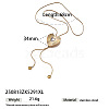 Duo Tone Adjustable 304 Stainless Steel Heart Lariat Necklaces for Women WGF51C2-01-1