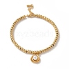Vacuum Plating 201 Stainless Steel Interlocking Knot with Plastic Pearl Charm Bracelet with Round Beads for Women BJEW-B057-01G-1