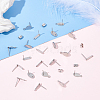 DICOSMETIC 80Pcs 4 Style 304 Stainless Steel Stud Earring Findings STAS-DC0009-96-5
