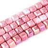 Anti-Tarnish Electroplate Glass Beads Strands GLAA-T025-6mm-10F-1