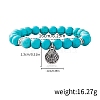 Synthetic Turquoise Beaded Stretch Bracelets PW-WGFC66C-01-1