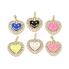 Rack Plating Brass Micro Pave Clear Cubic Zirconia Pendants KK-A224-15G-1