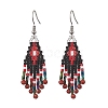 Natural & Synthetic Gemstone Rhombus Dangle Earrings EJEW-MZ00632-3