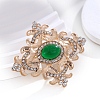 Baroque Style Rhombus Zinc Alloy Rhinestone Brooches PW-WGB385F-01-5