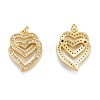 Brass Micro Pave Clear Cubic Zirconia Pendants ZIRC-M115-29G-2