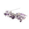 Natural Gemstone & Brass & Iron Brooches JEWB-H034-01P-3