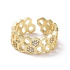 Clear Cubic Zirconia Honeycomb Open Ring X-RJEW-P032-25G-2