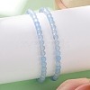 4mm Round Natural Dyed Aquamarine Beads Bracelet for Men X-KG3069-23-2