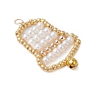 Glass Pearl Beads Pendants PALLOY-JF03120-01-3