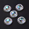 Rainbow Iridescent Plating Acrylic Cabochons OACR-E011-06-2