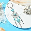 Alloy Woven Net/Web with Feather Pendant Keychain KEYC-JKC00590-01-3