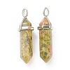 Natural Unakite Pointed Pendants X-G-M378-01P-A35-2