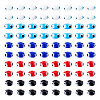 100Pcs 5 Colors Handmade Evil Eye Lampwork Beads Strands LAMP-TA0001-88B-2