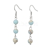 Round Synthetic Aqua Terra Jasper Dangle Earrings EJEW-JE05831-1