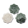 Natural Green Mountain Jade Flower with Yin-yang Display Decorations G-F783-J03-01-1