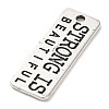 Rectangle Tibetan Style Alloy Pendants TIBEP-S295-50AS-RS-2