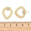 Rack Plating Brass Micro Pave Clear Cubic Zirconia Stud Earrings for Women EJEW-C125-18G-5