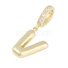 Brass Micro Pave Clear Cubic Zirconia Pendants KK-M289-01V-G-2