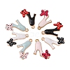 40Pcs 4 Colors Alloy Enamel Stilettos Pendants ENAM-CJ0002-47-7