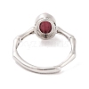 Oval Natural Rhodonite Adjustable Rings RJEW-Q817-04P-04-3