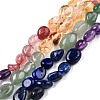 Chakra Theme Natural Amethyst & Topaz Jade & Red Agate & Quartz Crystal & Strawberry Quartz & Lapis Lazuli & Green Aventurine Beads Strands G-N344-07-1