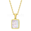 Shell Rectangle Pendant Initial Necklaces PW-WGEBFCF-12-1