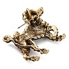 Animal Zinc Alloy Rhinestone Brooches JEWB-R052-01AG-01-2