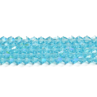 Transparent Electroplate Glass Beads Strands GLAA-F029-3mm-D20-1