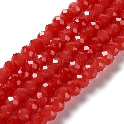 Baking Paint Imitation Jade Glass Bead Strands DGLA-A034-J6MM-A32-1
