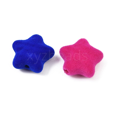 Flocking Opaque Acrylic Beads OACR-G055-02B-1