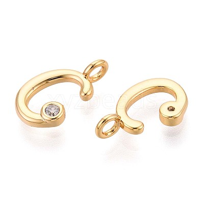 Brass Micro Pave Cubic Zirconia Charms KK-N263-97G-C-1